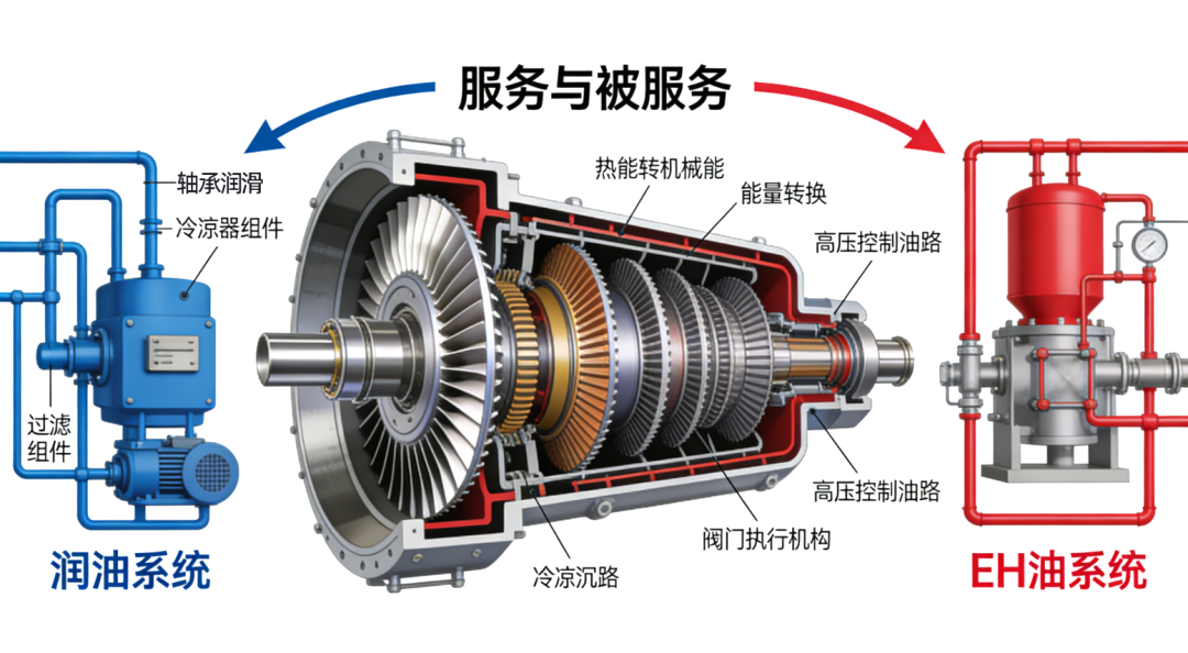 透平系统与润滑油系统、EH油系统的功能定位与关联分析